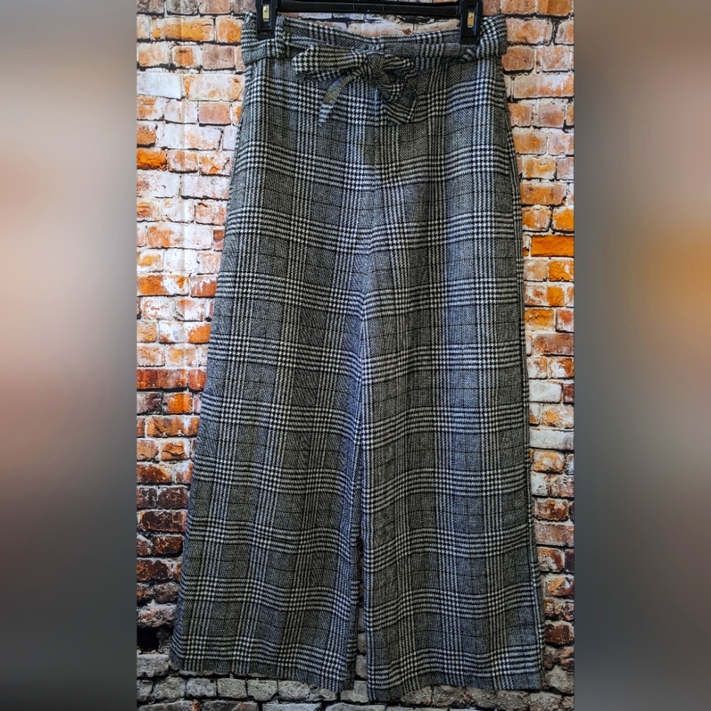 Zara Retro Pattered Wide Leg High Waisted Pants (555-138)